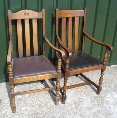 Two Oak Pub Armchairs
